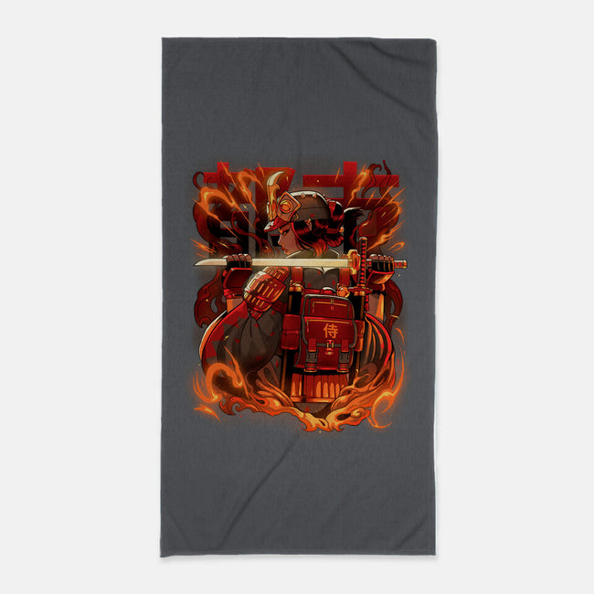 Fire Urban Samurai-None-Beach-Towel-Bruno Mota