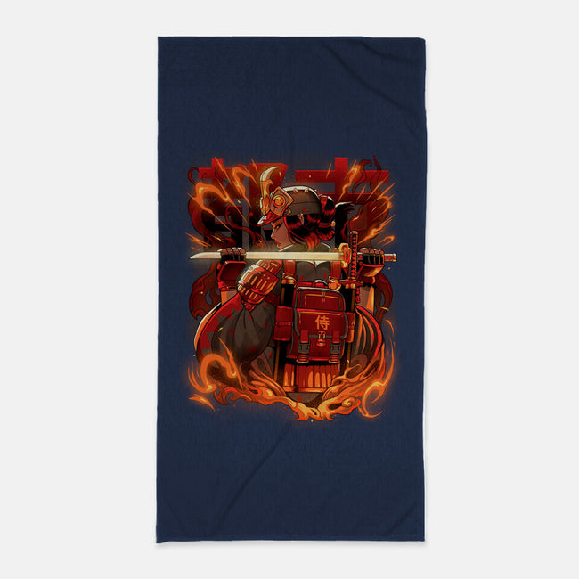 Fire Urban Samurai-None-Beach-Towel-Bruno Mota