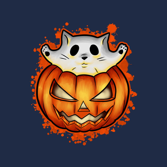 Cat In Pumpkin-None-Stretched-Canvas-nickzzarto