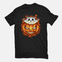 Cat In Pumpkin-Womens-Basic-Tee-nickzzarto