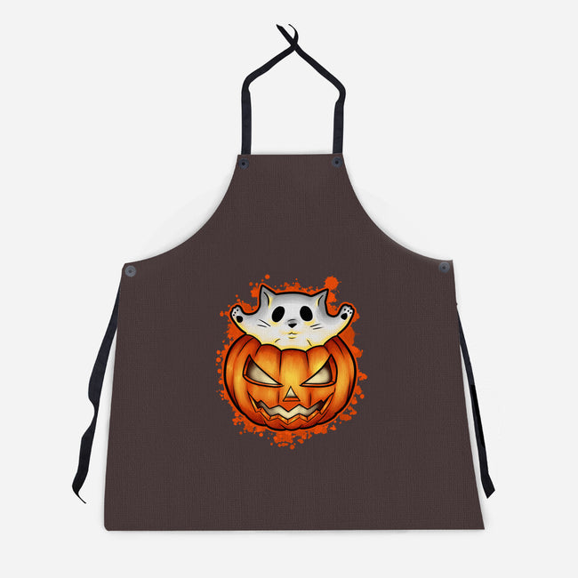 Cat In Pumpkin-Unisex-Kitchen-Apron-nickzzarto