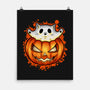 Cat In Pumpkin-None-Matte-Poster-nickzzarto