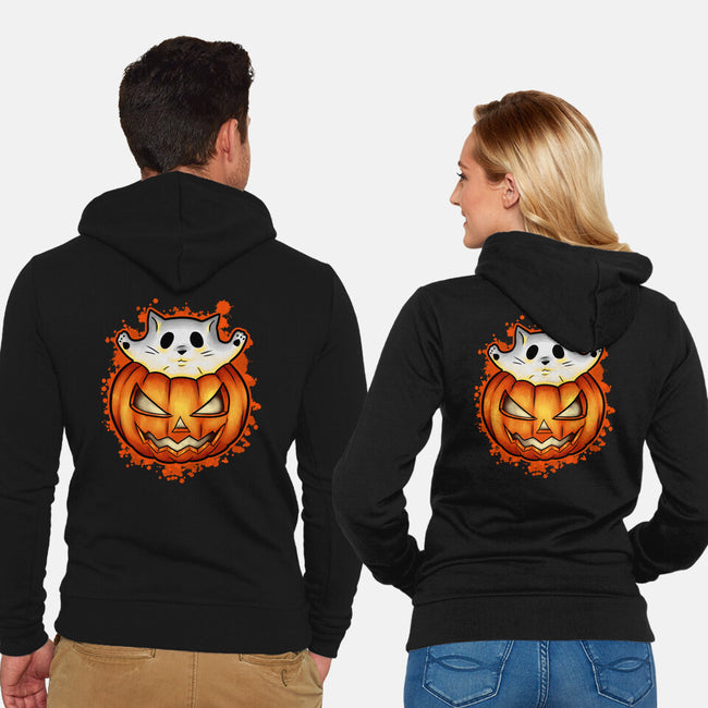 Cat In Pumpkin-Unisex-Zip-Up-Sweatshirt-nickzzarto