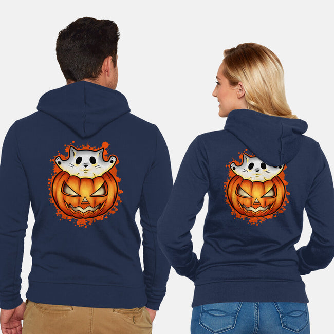 Cat In Pumpkin-Unisex-Zip-Up-Sweatshirt-nickzzarto