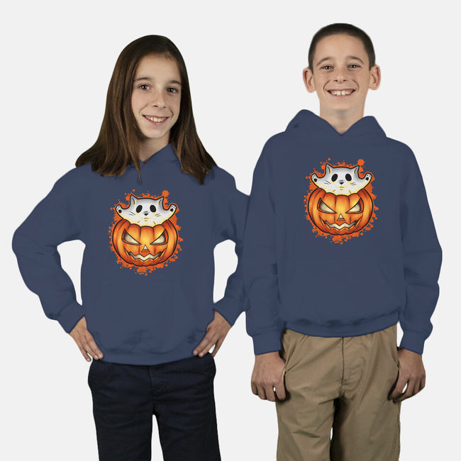 Cat In Pumpkin-Youth-Pullover-Sweatshirt-nickzzarto