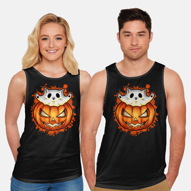 Cat In Pumpkin-Unisex-Basic-Tank-nickzzarto