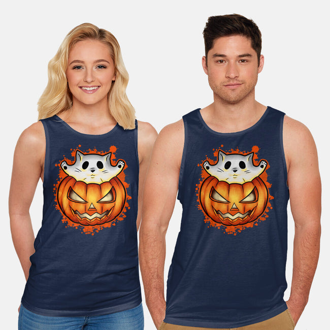 Cat In Pumpkin-Unisex-Basic-Tank-nickzzarto