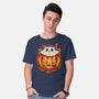 Cat In Pumpkin-Mens-Basic-Tee-nickzzarto