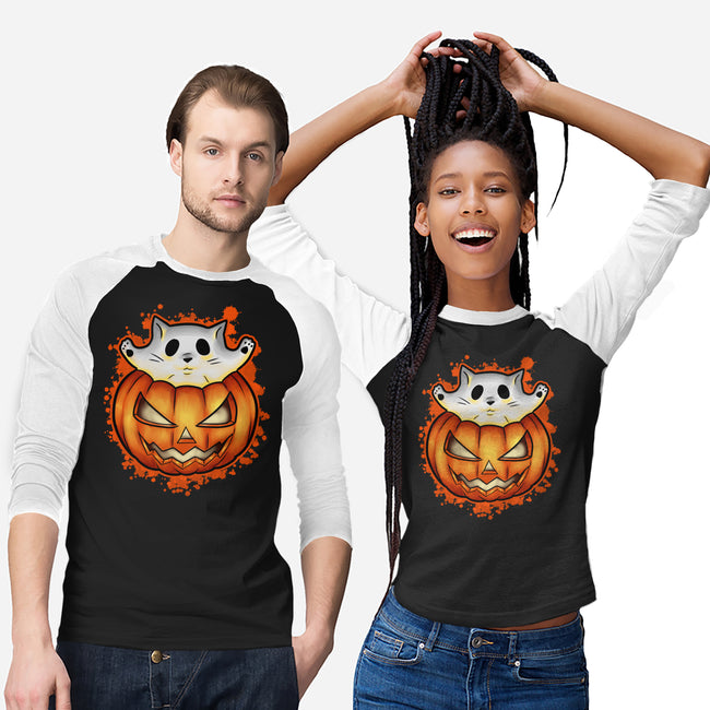 Cat In Pumpkin-Unisex-Baseball-Tee-nickzzarto