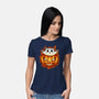 Cat In Pumpkin-Womens-Basic-Tee-nickzzarto