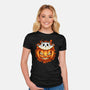 Cat In Pumpkin-Womens-Fitted-Tee-nickzzarto