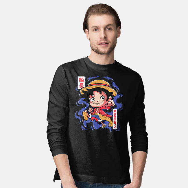 Luffy King Of The Pirates-Mens-Long Sleeved-Tee-Ca Mask