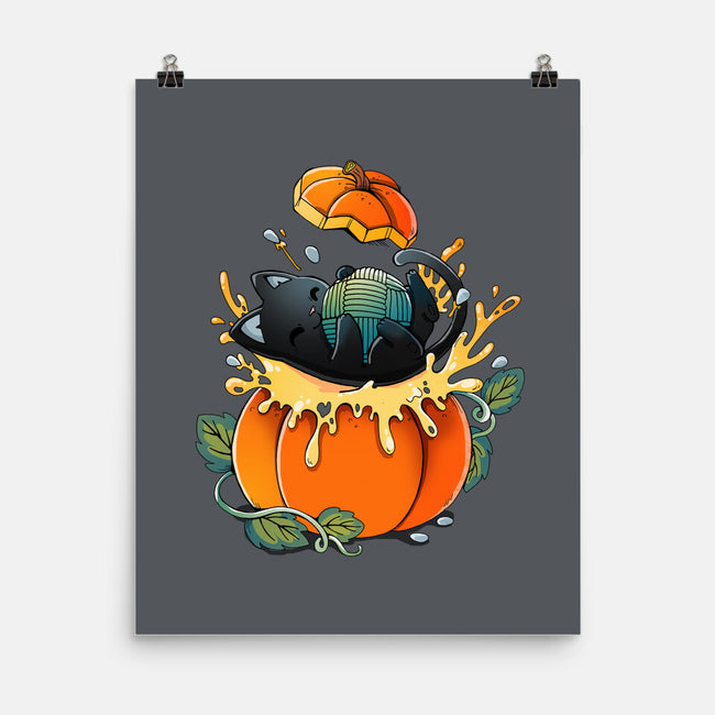 Pumpkin Kitty-None-Matte-Poster-Vallina84