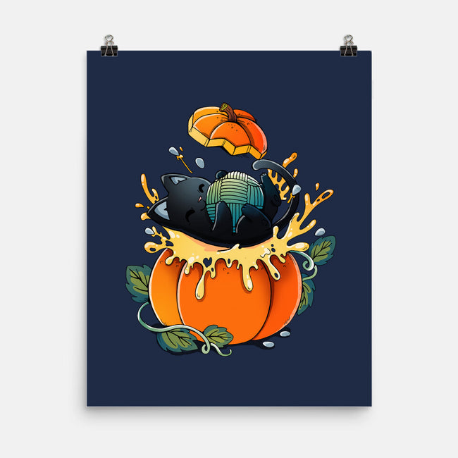 Pumpkin Kitty-None-Matte-Poster-Vallina84