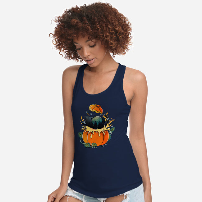 Pumpkin Kitty-Womens-Racerback-Tank-Vallina84