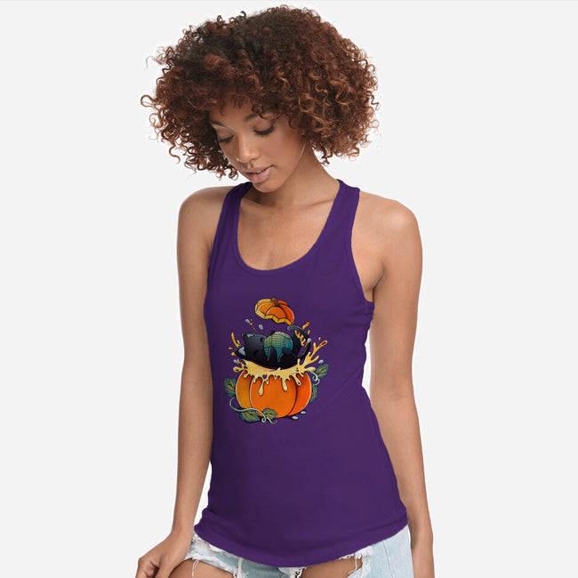 Pumpkin Kitty-Womens-Racerback-Tank-Vallina84