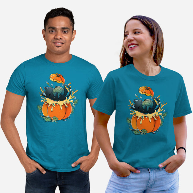 Pumpkin Kitty-Unisex-Basic-Tee-Vallina84