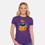 Pumpkin Kitty-Womens-Fitted-Tee-Vallina84