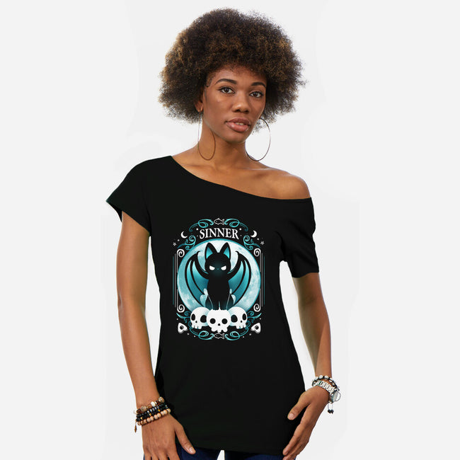 Sinner Cat-Womens-Off Shoulder-Tee-Vallina84