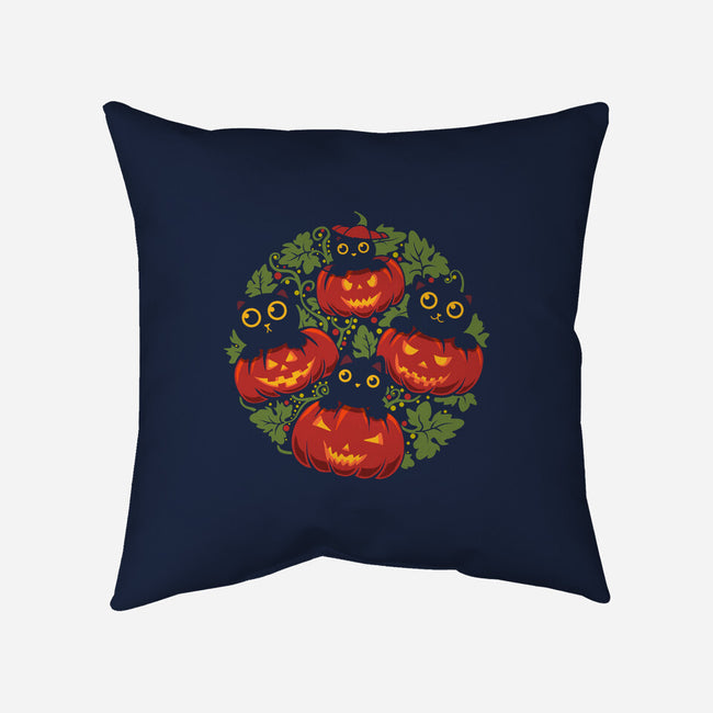 Pumpkin Kitten Family-None-Removable Cover-Throw Pillow-erion_designs