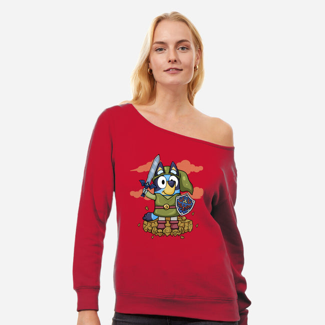 Legend Of Bluey-Womens-Off Shoulder-Sweatshirt-JamesQJO