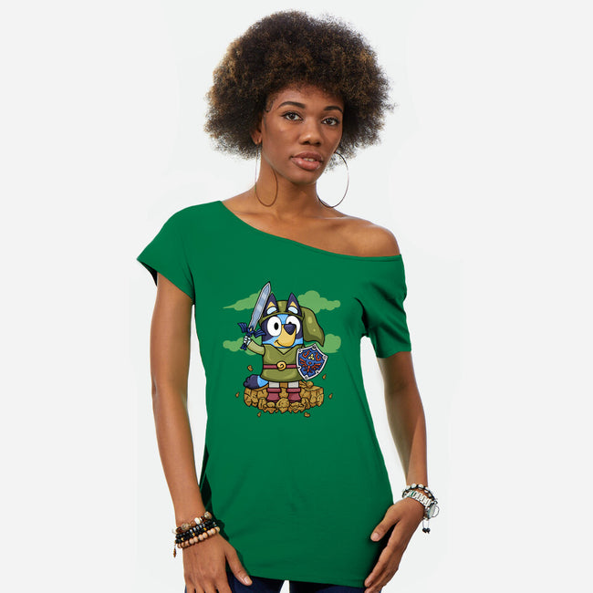 Legend Of Bluey-Womens-Off Shoulder-Tee-JamesQJO