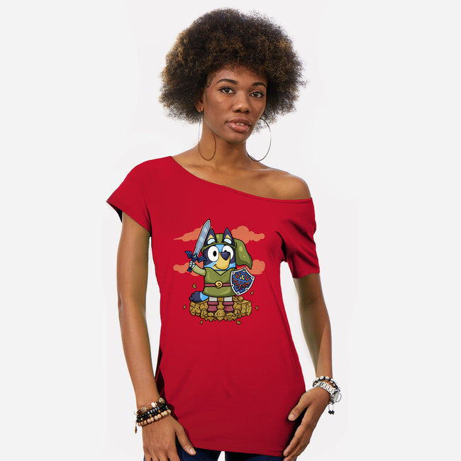 Legend Of Bluey-Womens-Off Shoulder-Tee-JamesQJO