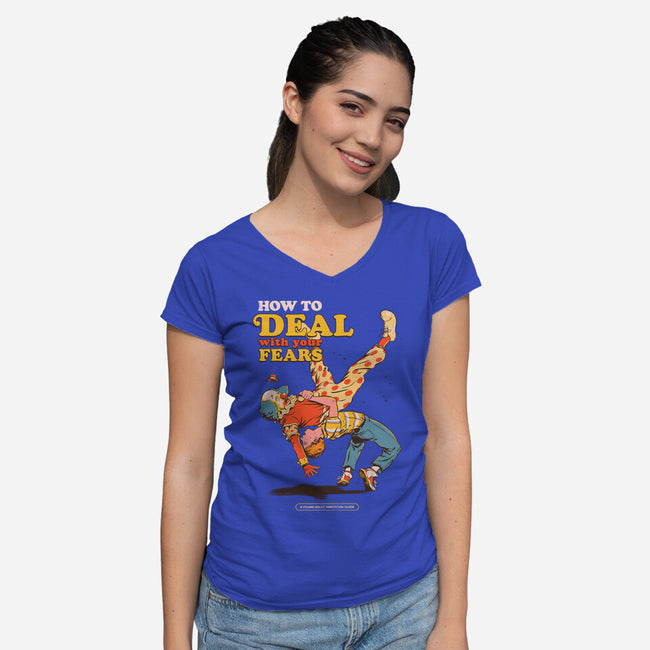 How To Deal With Your Fears-Womens-V-Neck-Tee-Hafaell