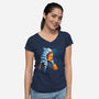 The Master And Apprentice-Womens-V-Neck-Tee-CappO