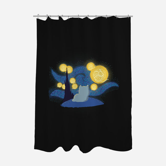 Balls Of Wool Night-None-Polyester-Shower Curtain-Freecheese