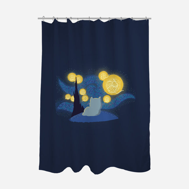 Balls Of Wool Night-None-Polyester-Shower Curtain-Freecheese