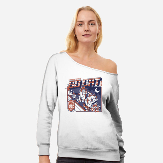 Midnight Race On Your Roof-Womens-Off Shoulder-Sweatshirt-tobefonseca