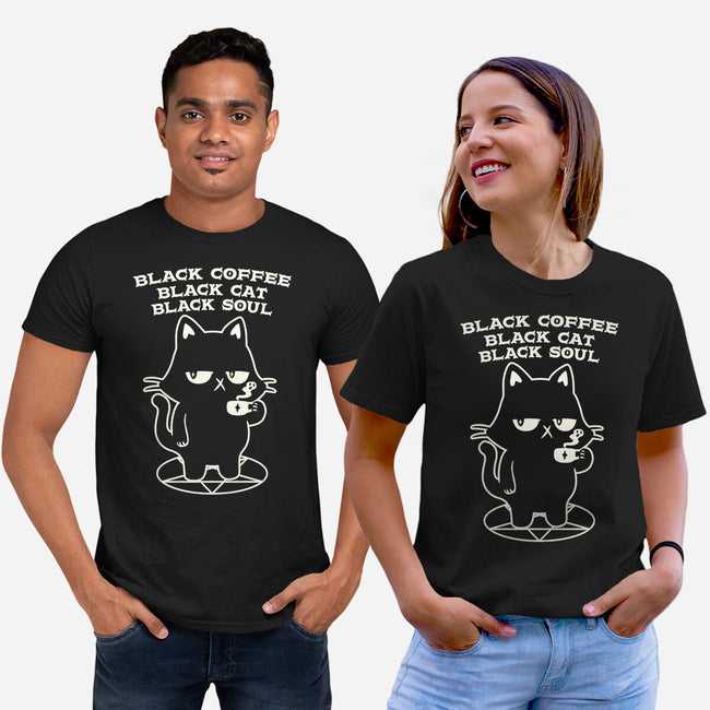 Black Cat Black Soul-Unisex-Basic-Tee-tobefonseca