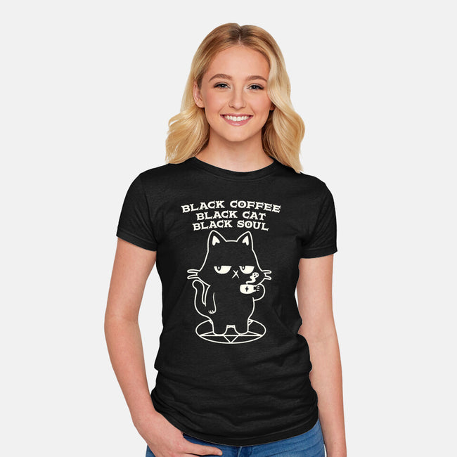 Black Cat Black Soul-Womens-Fitted-Tee-tobefonseca