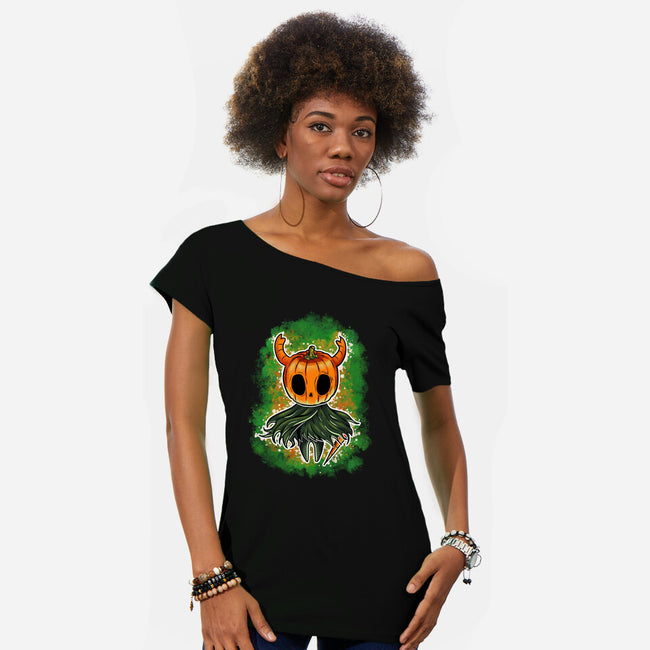 Pumpkin Knight-Womens-Off Shoulder-Tee-nickzzarto