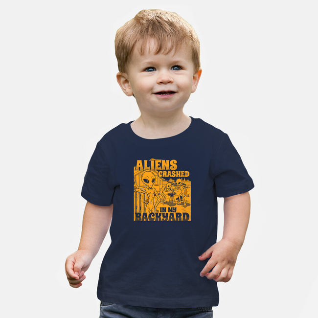 Aliens Crashed In My Backyard-Baby-Basic-Tee-Boggs Nicolas