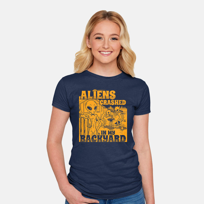 Aliens Crashed In My Backyard-Womens-Fitted-Tee-Boggs Nicolas