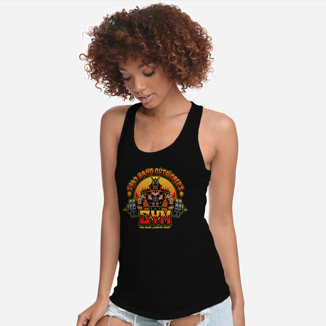 Outworld's Gym-Womens-Racerback-Tank-demonigote