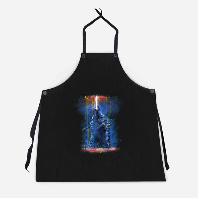 Watercolor Godzilla-Unisex-Kitchen-Apron-zascanauta