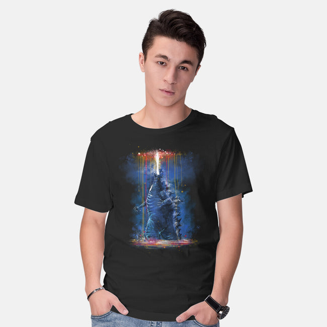 Watercolor Godzilla-Mens-Basic-Tee-zascanauta