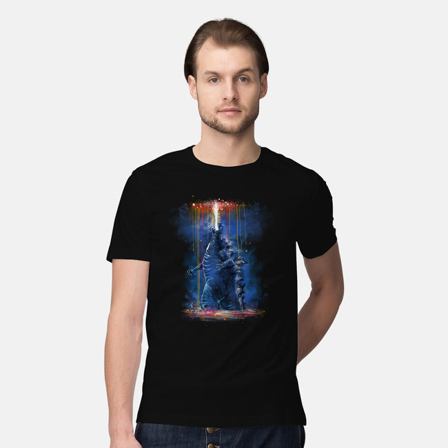 Watercolor Godzilla-Mens-Premium-Tee-zascanauta