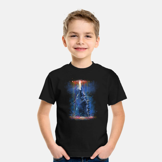 Watercolor Godzilla-Youth-Basic-Tee-zascanauta