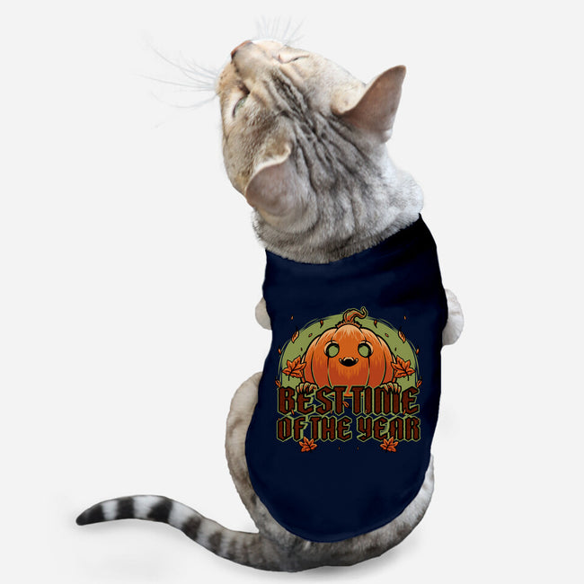 Pumpkin Autumn Halloween-Cat-Basic-Pet Tank-Studio Mootant