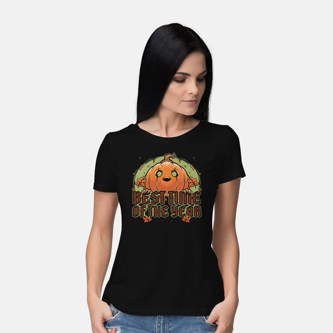 Pumpkin Autumn Halloween-Womens-Basic-Tee-Studio Mootant