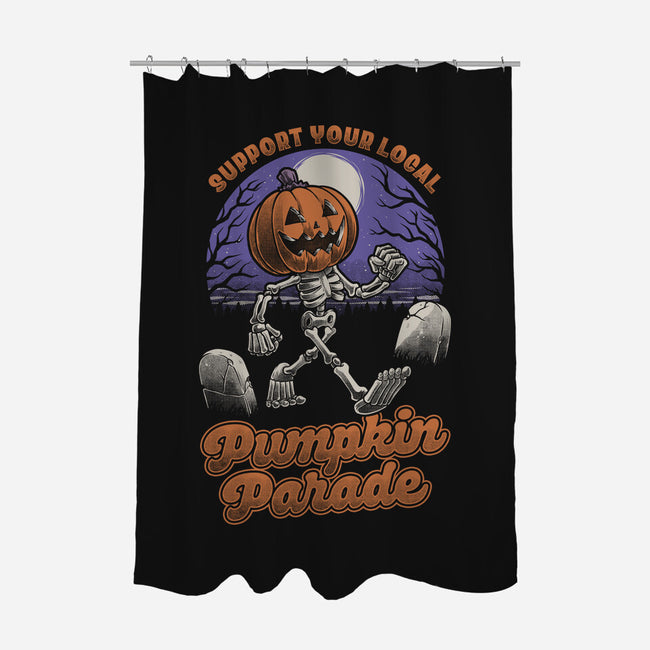 Halloween Pumpkin Parade-None-Polyester-Shower Curtain-Studio Mootant