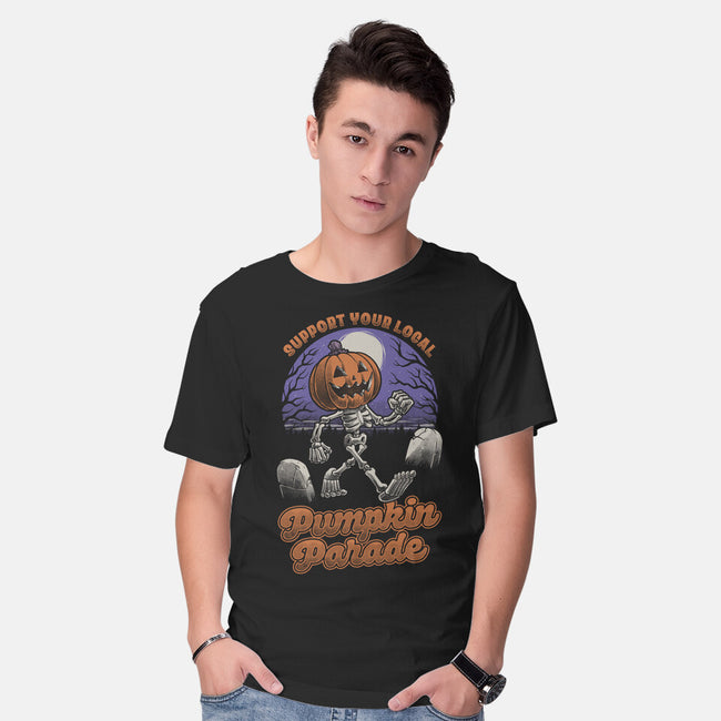 Halloween Pumpkin Parade-Mens-Basic-Tee-Studio Mootant