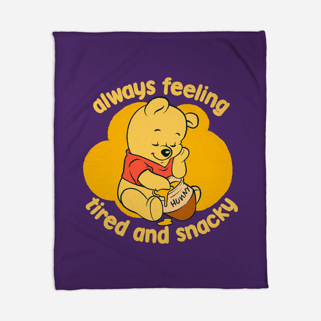 Cute Tired Snacky Bear-None-Fleece-Blanket-Studio Mootant