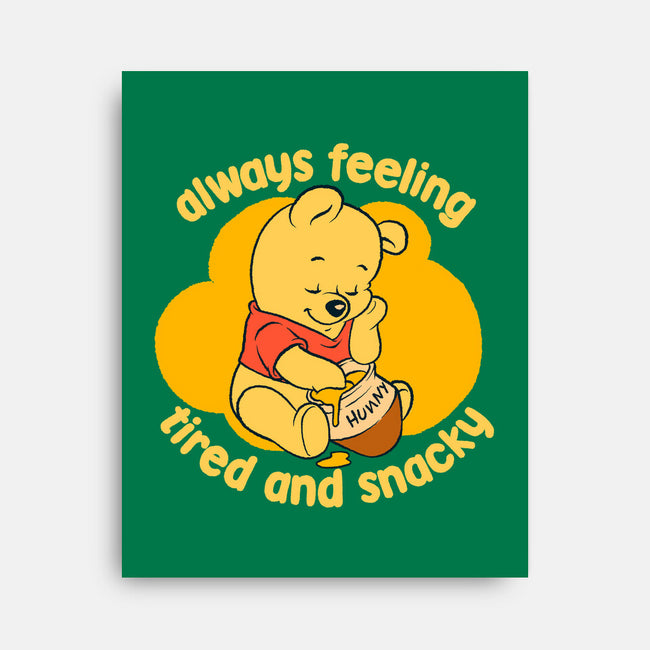 Cute Tired Snacky Bear-None-Stretched-Canvas-Studio Mootant