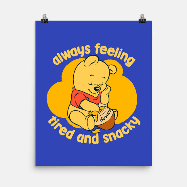 Cute Tired Snacky Bear-None-Matte-Poster-Studio Mootant