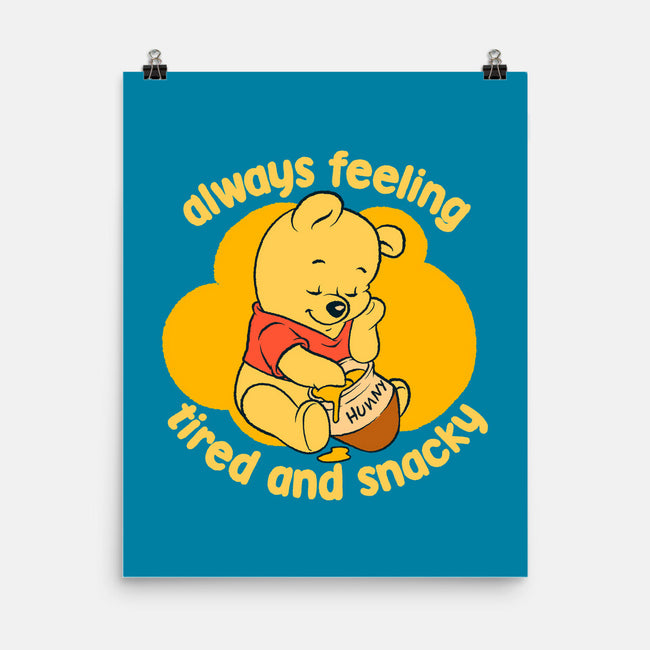 Cute Tired Snacky Bear-None-Matte-Poster-Studio Mootant